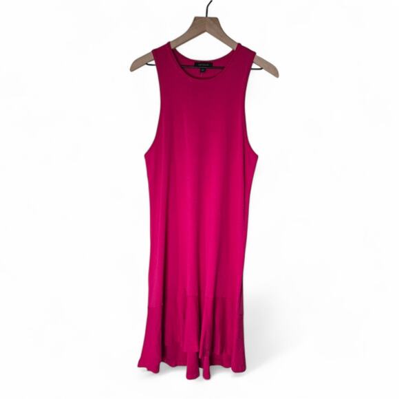 Ann Taylor Flounce Sleeveless Sweater Dress Size Large Bright Pink NWT - Picture 4 of 12